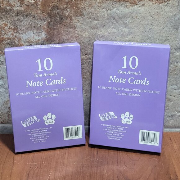 Vintage Tom Arma Note Cards Baby Hatched Chick Baby in Cow Costume 2004 Set of 2 - Picture 2 of 8